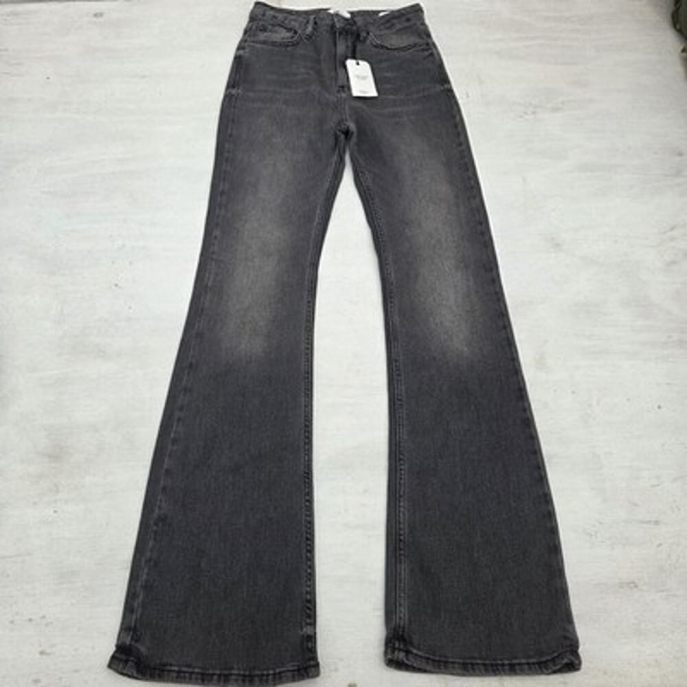 Forever 21 Pants Women 26 Black Denim Jean Flared High Rise Stretch NWT
